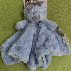 NWT MINT 9M+ Blue Teddy Bear SECURITY BLANKET Lovey NUNU Cozy Cuddle TOY (Q1)